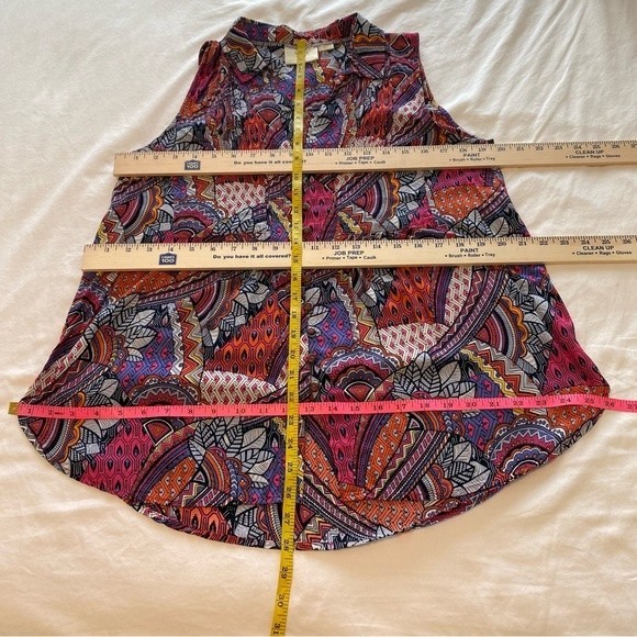 Anthropolotie Maeve Whimsical Pintuck Sleeveless Colorful Button Top Size L - Picture 8 of 8